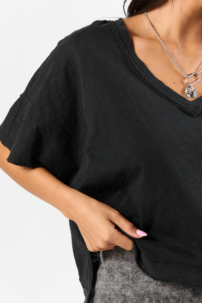 Rooted Essential Black V-Neck Tee - Image 3