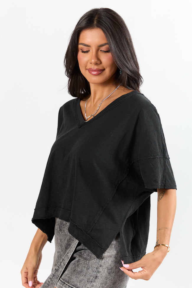 Rooted Essential Black V-Neck Tee - Image 4