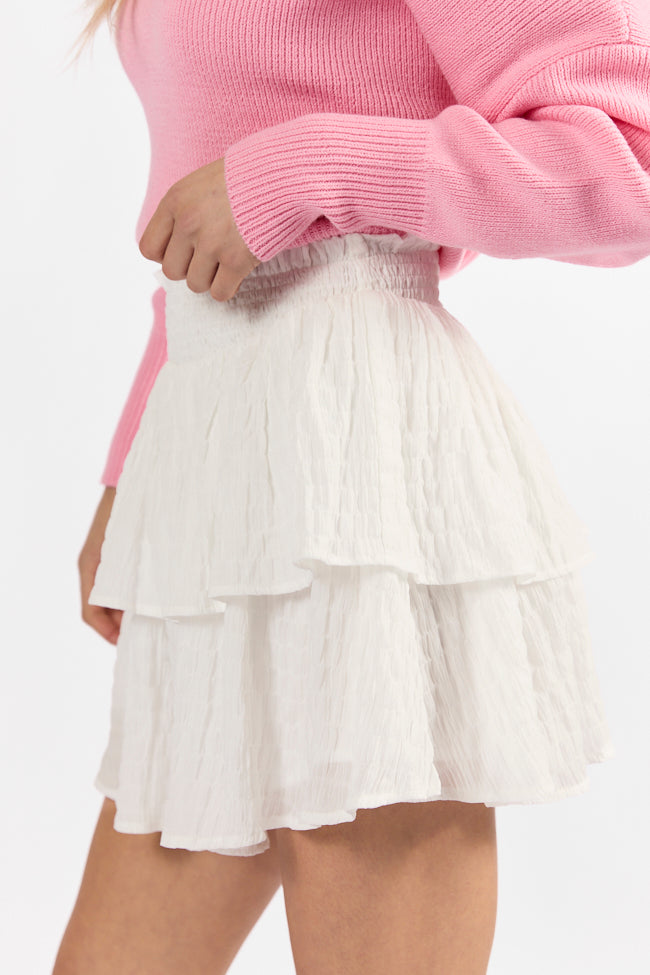 Breezy Ivory Textured Tiered Skort FINAL SALE - Image 4