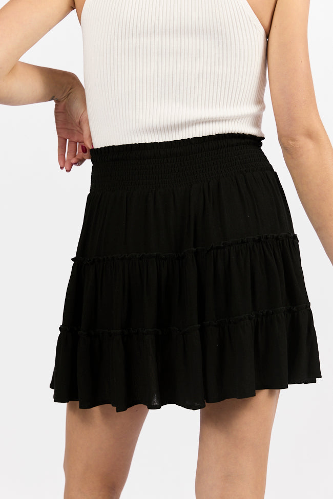 Through The Garden Black Longer Length Solid Mini Skort FINAL SALE - Image 5