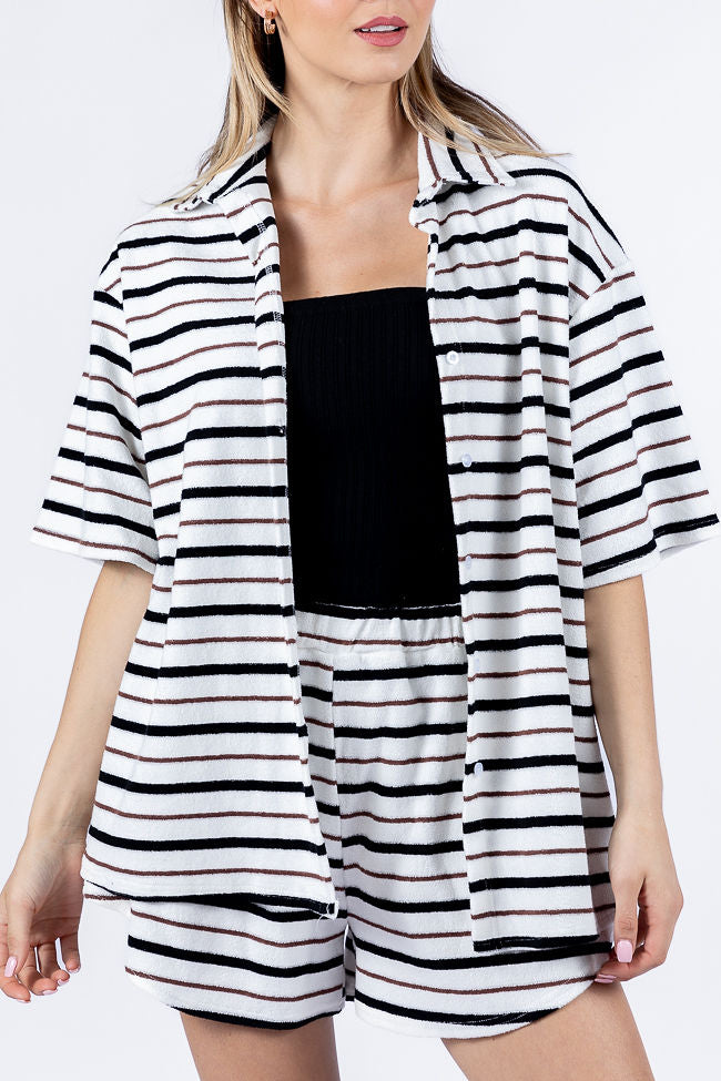 Backyard Hangout Neutral Striped Terrycloth Set FINAL SALE - Image 4