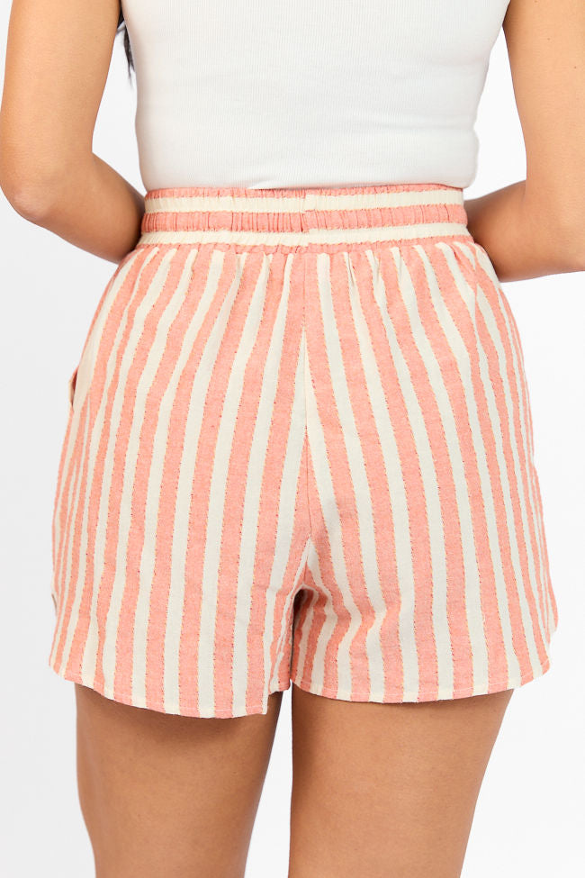 With The Tide Coral Striped Pull On Shorts FINAL SALE - Image 4