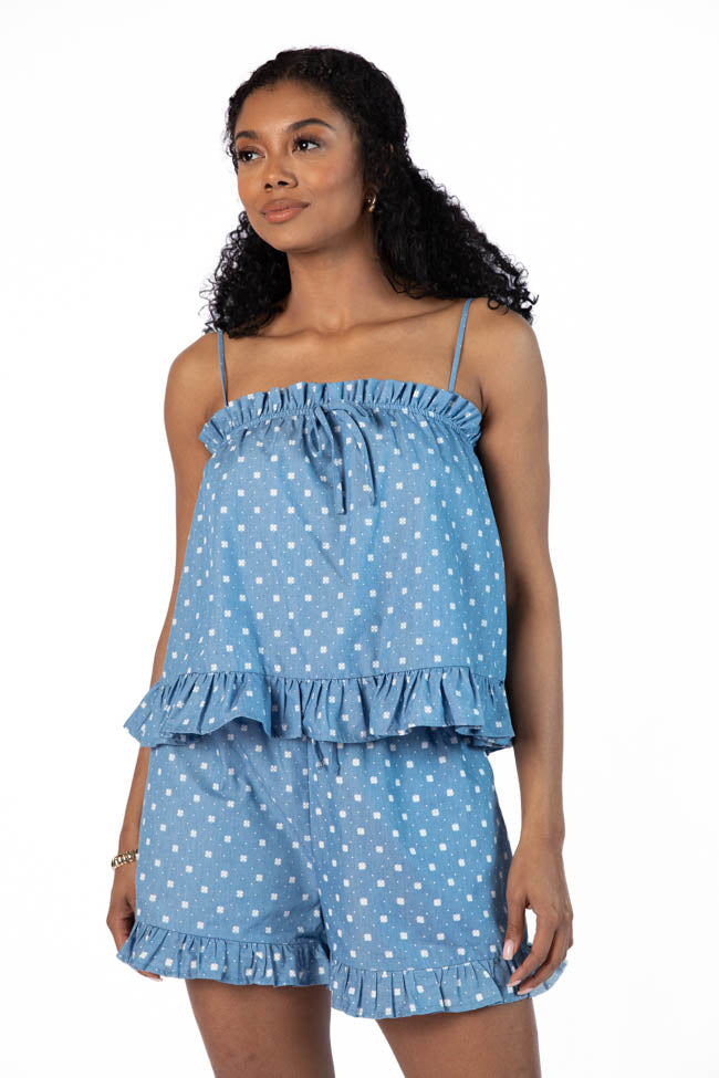 Perfect Playlist Blue Printed Chambray Set FINAL SALE - Image 6