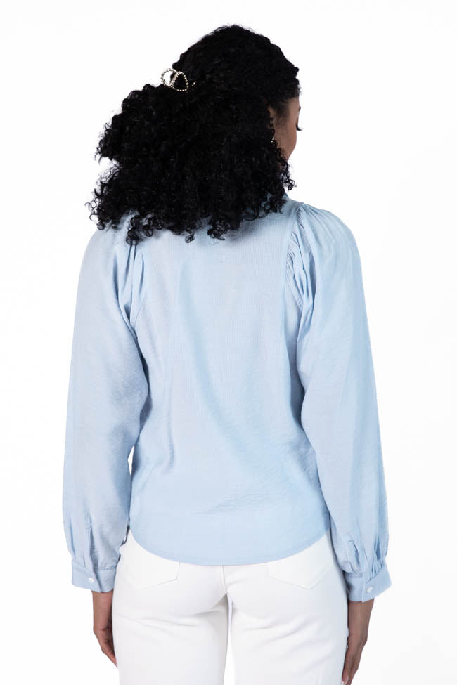 Basic Foundation Blue Button Down Blouse FINAL SALE - Image 5