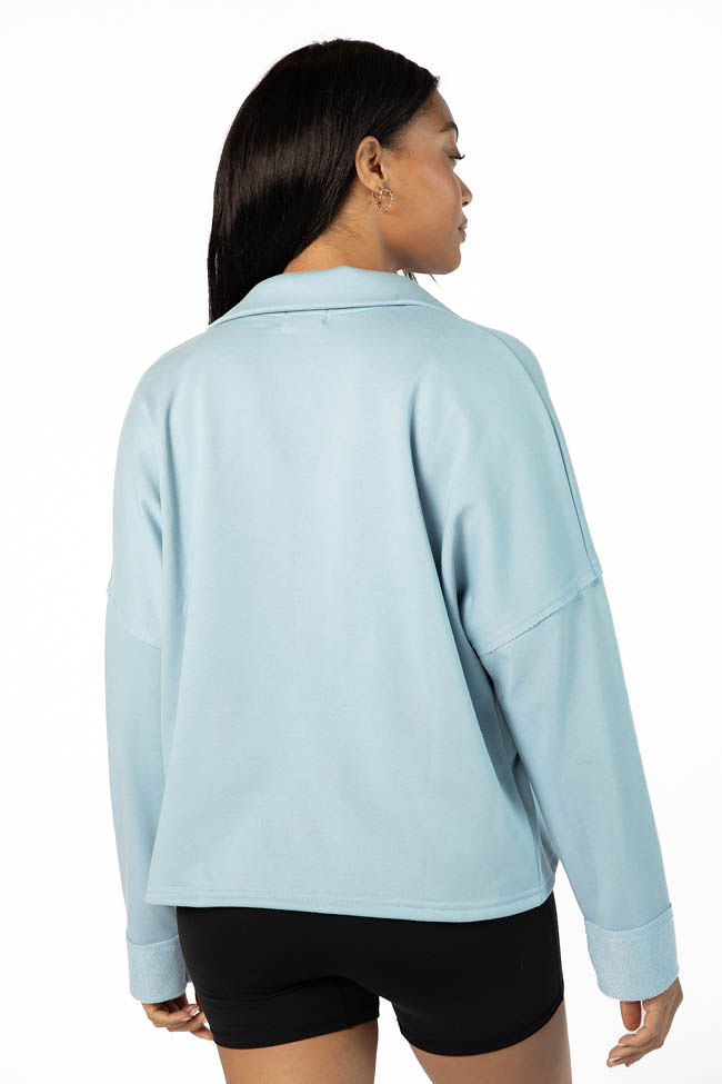 Maggie Blue Quarter Zip Sweatshirt FINAL SALE - Image 4