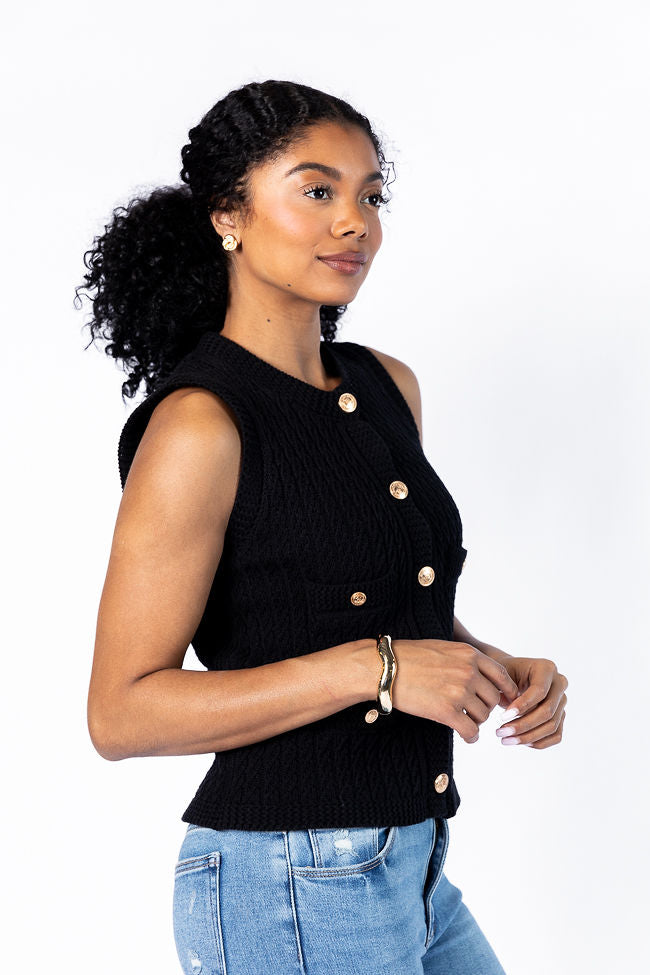 Never Settle Black Sweater Vest FINAL SALE - Image 4