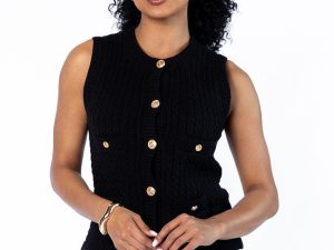 Never Settle Black Sweater Vest FINAL SALE