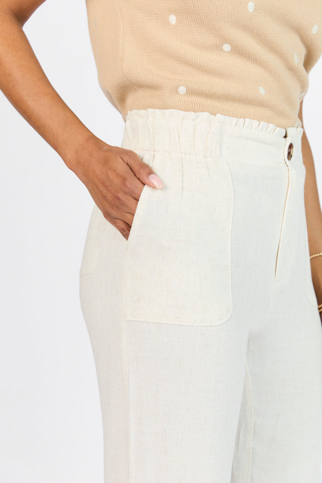 Wish For This Beige Linen Blend Trousers FINAL SALE - Image 3