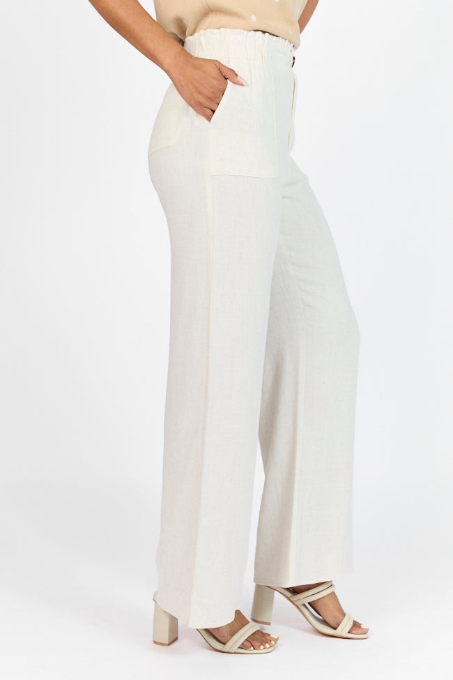 Wish For This Beige Linen Blend Trousers FINAL SALE - Image 4