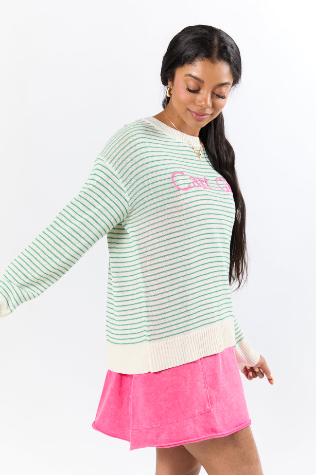 Cart Girl Green and Pink Striped Sweater FINAL SALE - Image 6