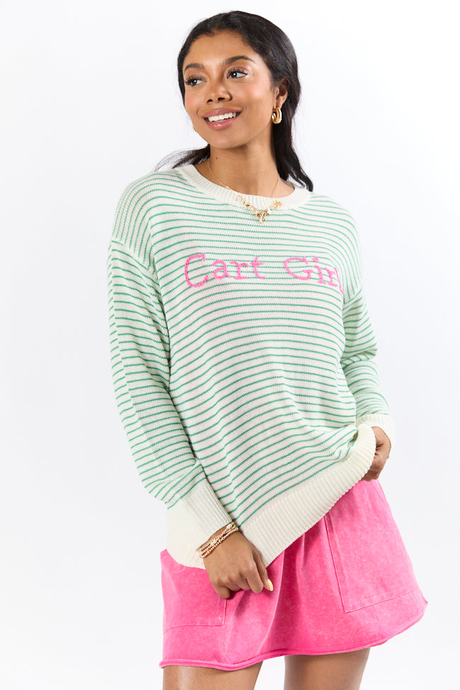 Cart Girl Green and Pink Striped Sweater FINAL SALE - Image 5