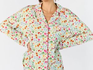 Good To Get Away Botanical Floral Long Sleeve Pajama Top FINAL SALE