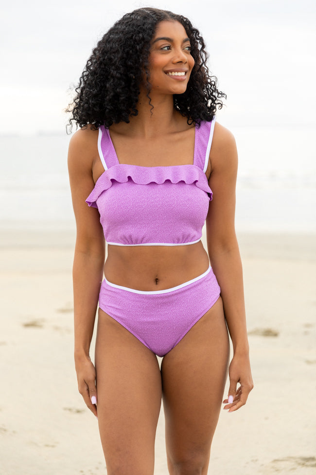 Let's Sea What Happens Purple Ruffle Detail Bikini Bottom FINAL SALE - Image 2