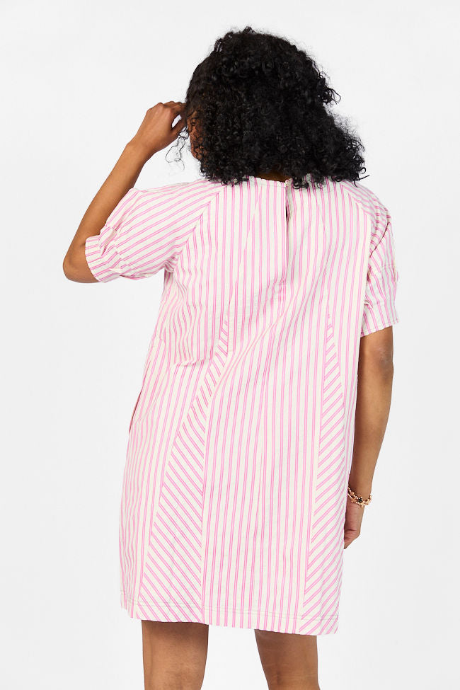 Set Free Pink Striped Panel Mini Dress FINAL SALE - Image 6