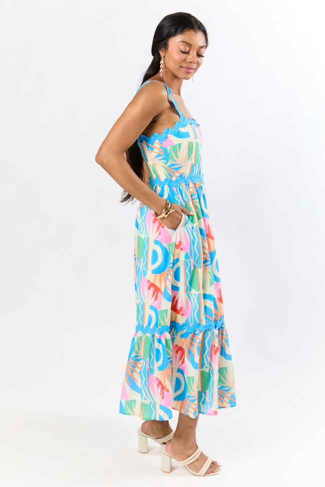Tropical Tango Multi Rick Rack Trim Printed Midi Dress FINAL SALE - Image 5