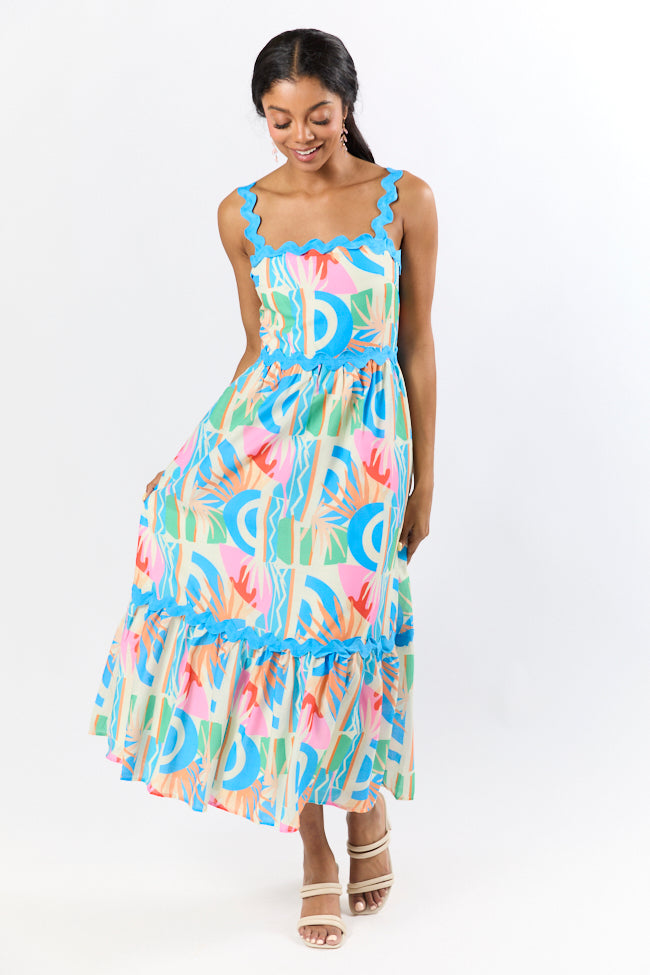 Tropical Tango Multi Rick Rack Trim Printed Midi Dress FINAL SALE - Image 4
