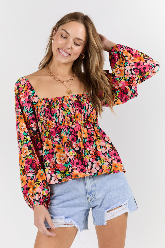 Darling Days Black Floral Top FINAL SALE
