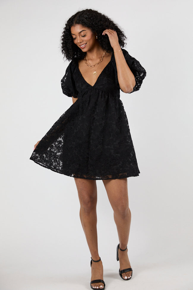 Midnight Muse Black Lace Babydoll Dress FINAL SALE - Image 2