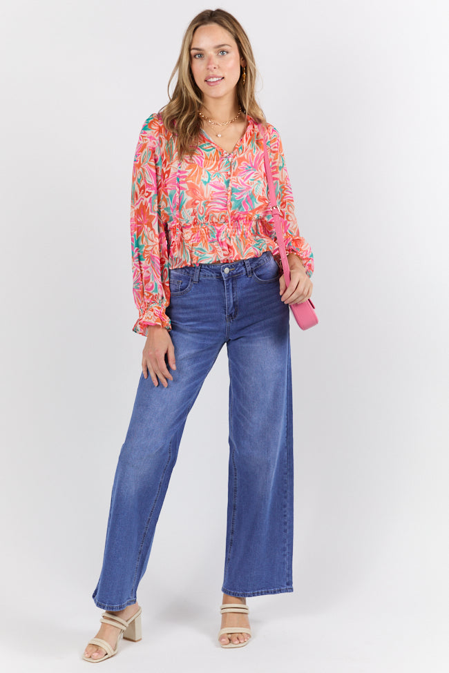 Take Me To The Tropics Multi Print Blouse With Cami Lining FINAL SALE - Image 3