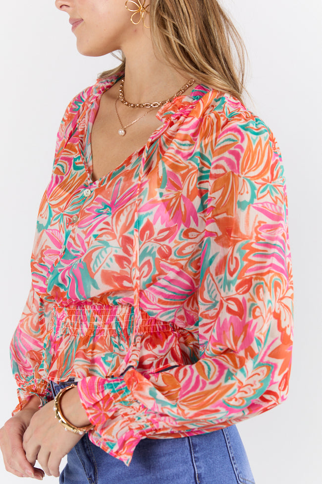 Take Me To The Tropics Multi Print Blouse With Cami Lining FINAL SALE - Image 5