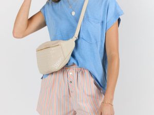 All Washed Up Blue Knit Pocket Tee FINAL SALE