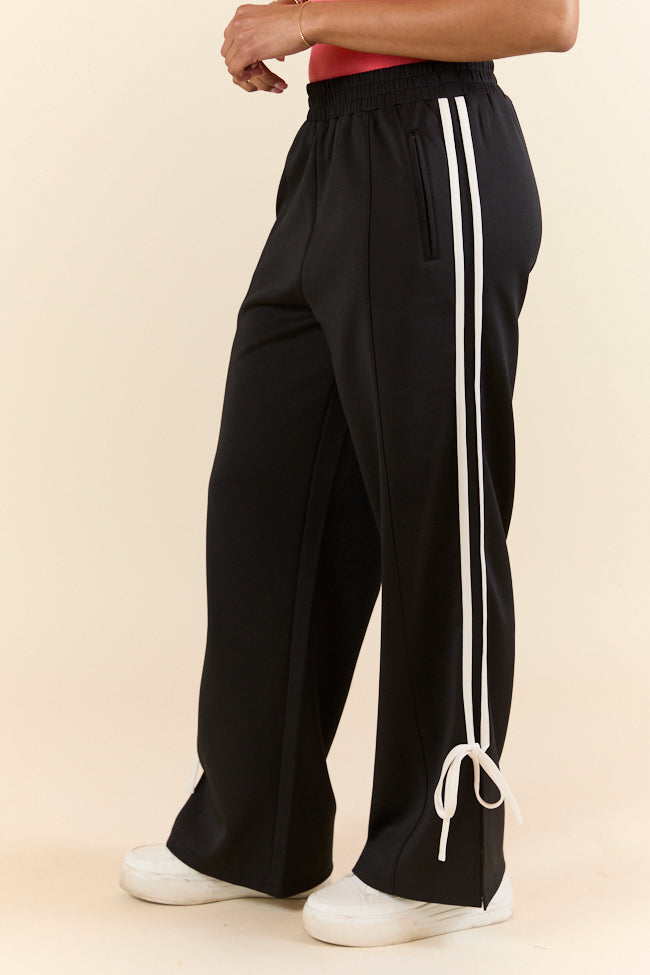 Push The Limits Black Bow Detail Track Pants FINAL SALE - Image 3