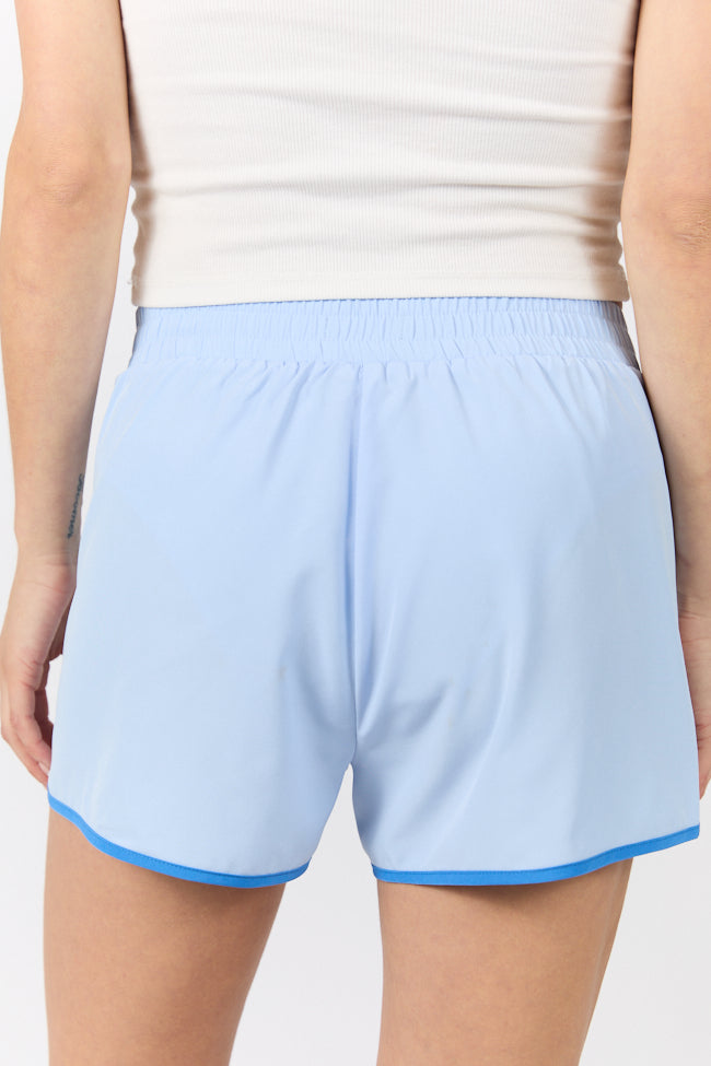 On The Move Blue Running Shorts With Contrast Trim FINAL SALE - Image 5