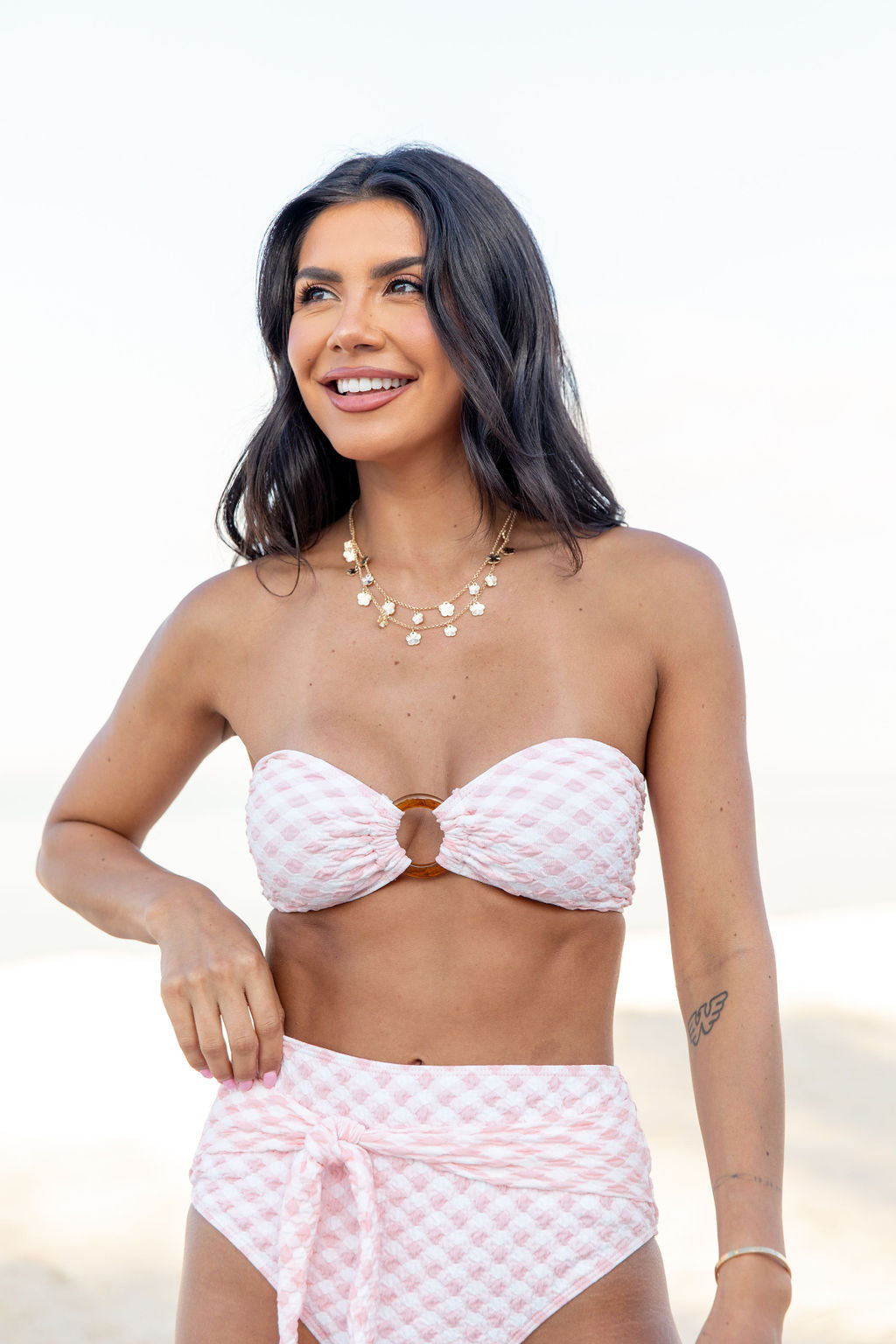 Golden Isle Pink Textured Ring Bikini Top FINAL SALE - Image 4