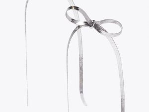 Snake Chain Silver Bow Earrings FINAL SALE