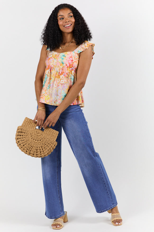 Flowers On My Mind Cinched Bust Multi Print Floral Tank FINAL SALE - Image 2