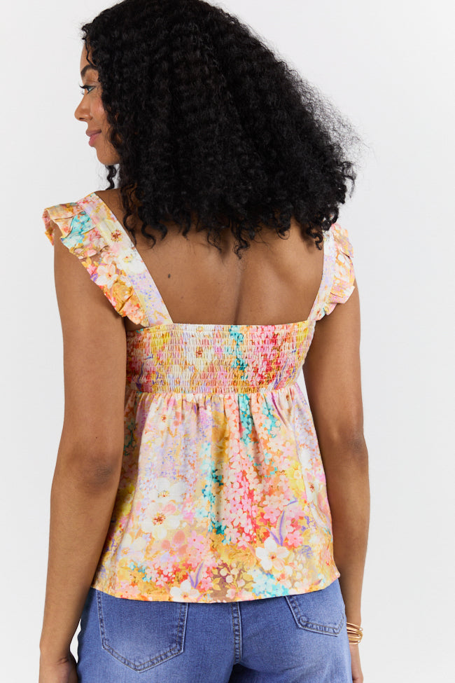 Flowers On My Mind Cinched Bust Multi Print Floral Tank FINAL SALE - Image 5