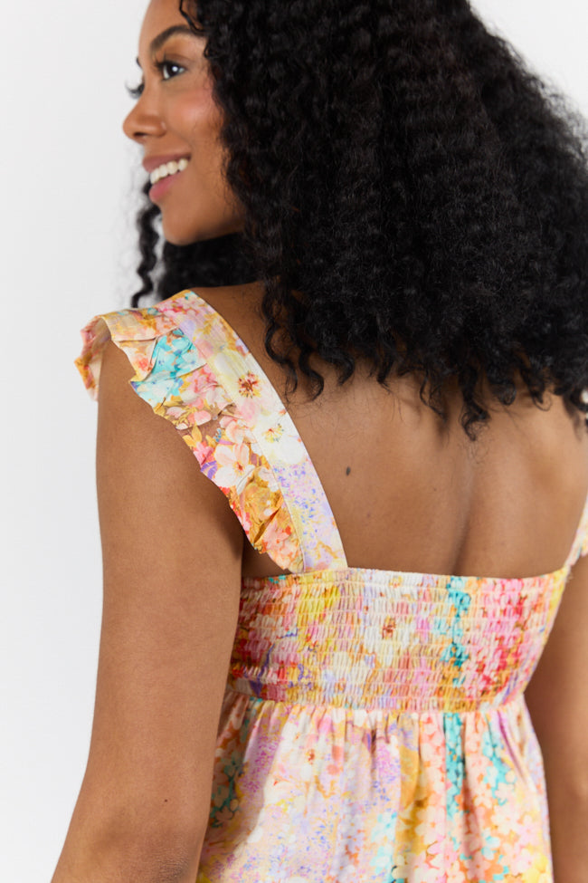 Flowers On My Mind Cinched Bust Multi Print Floral Tank FINAL SALE - Image 6