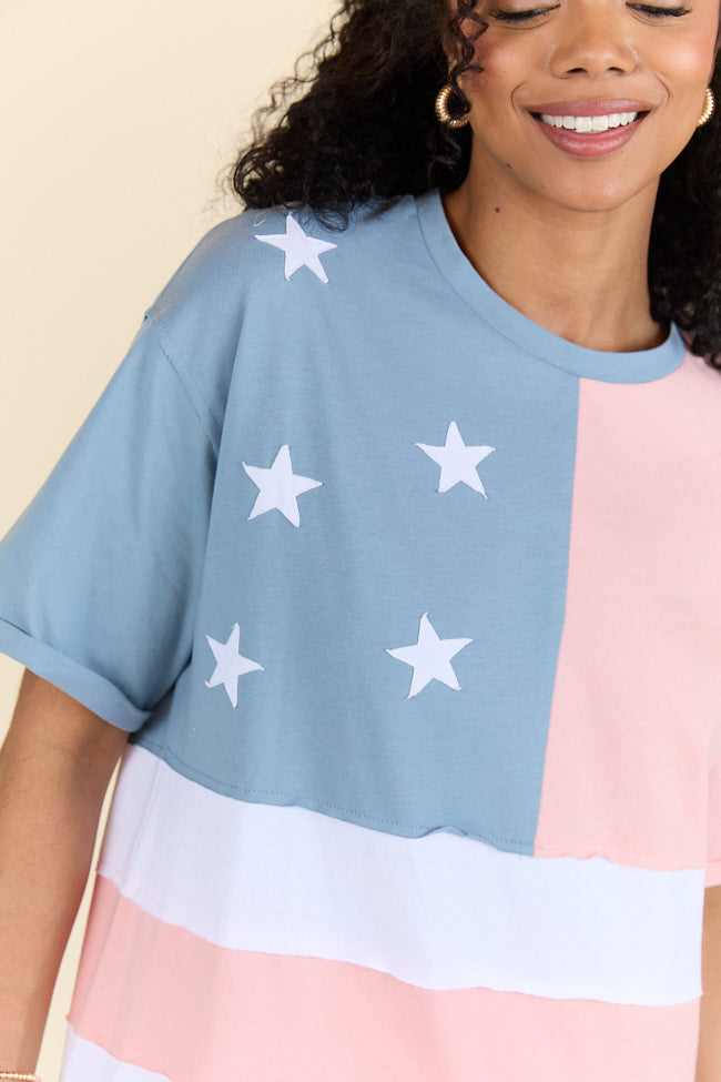 Born To Be Free Oversized American Flag Tee FINAL SALE - Image 7