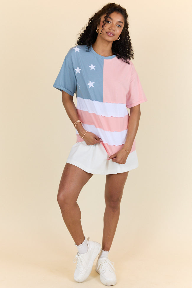 Born To Be Free Oversized American Flag Tee FINAL SALE - Image 8