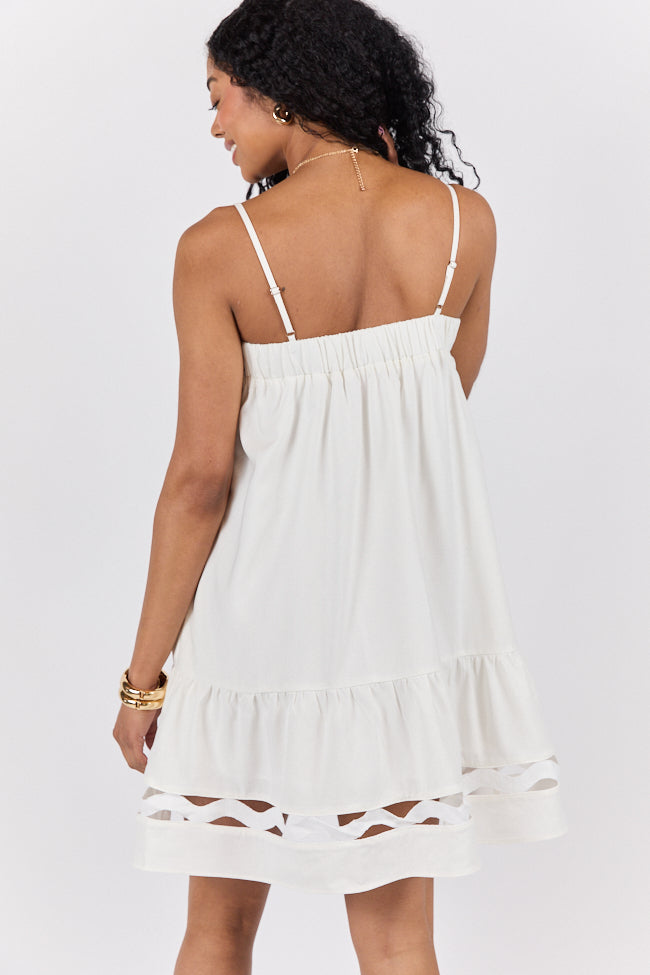 Saltwater Soul Ivory Lattice Mini Dress FINAL SALE - Image 8