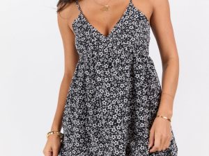 Perfect Mystery Black and White Printed Mini Dress FINAL SALE