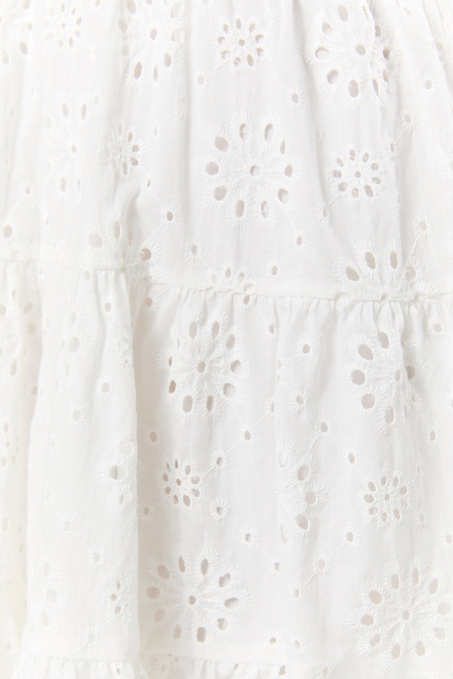 Wear With Love White Tie Shoulder Eyelet Dress FINAL SALE - Image 8