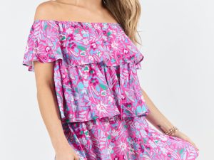 Keeping My Promise Pink Off The Shoulder Floral Printed Mini Dress FINAL SALE