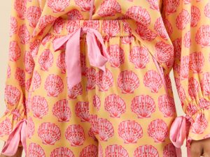 Seashell Serenity Satin Pajama Shorts FINAL SALE