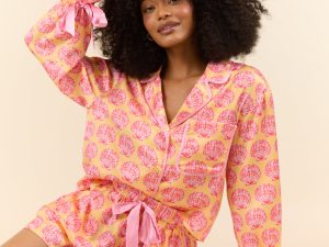 Seashell Serenity Satin Pajama Top FINAL SALE