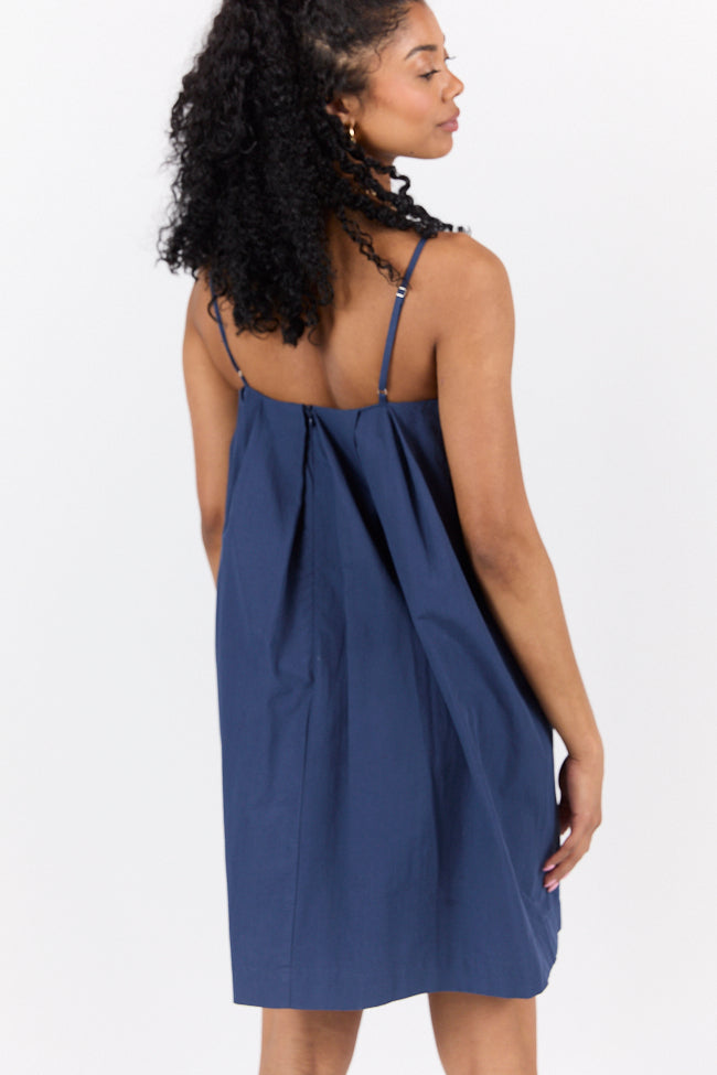 No Looking Back Navy Button Front Dress FINAL SALE - Image 5
