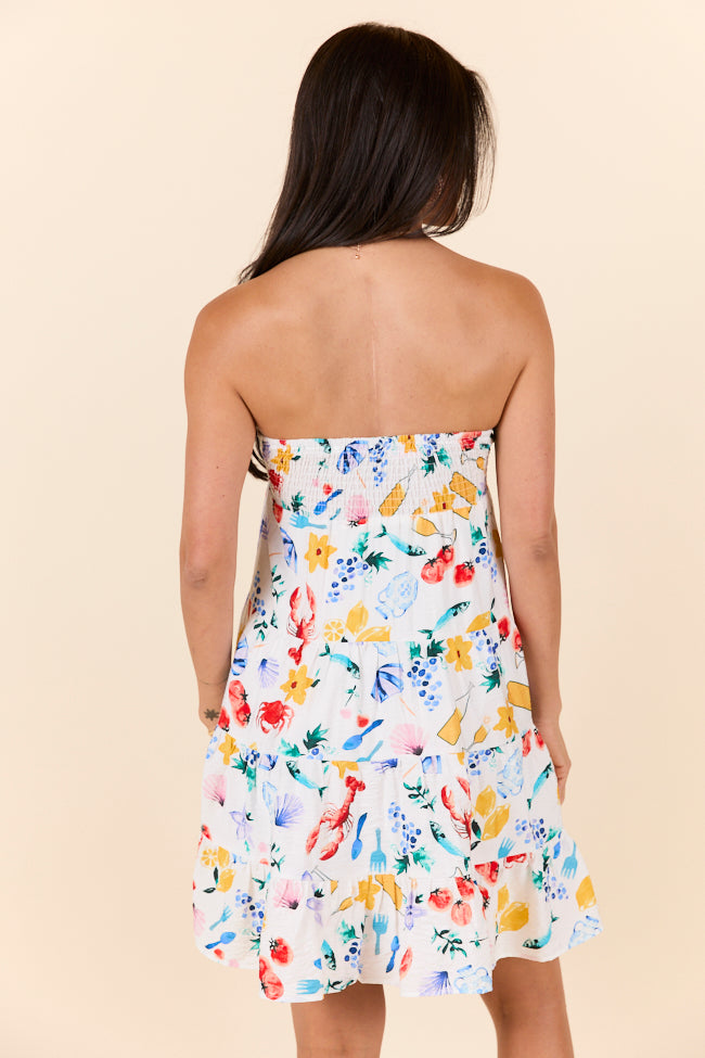 Sweet Thing Summer Girl Dinner Strapless Printed Mini Dress FINAL SALE - Image 5