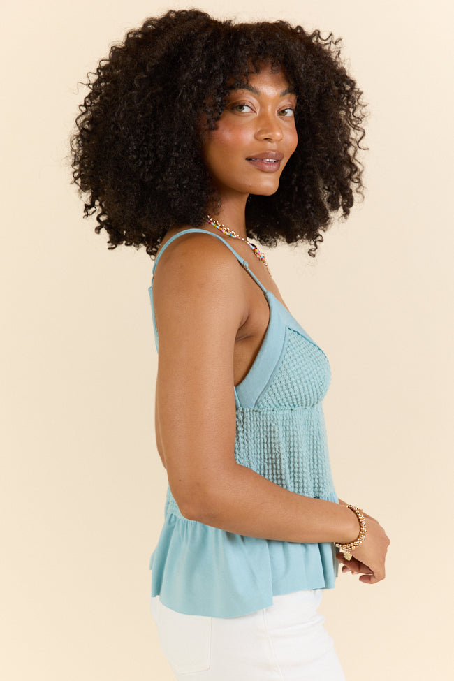 Plain And Simple Blue Knit Tank FINAL SALE - Image 4