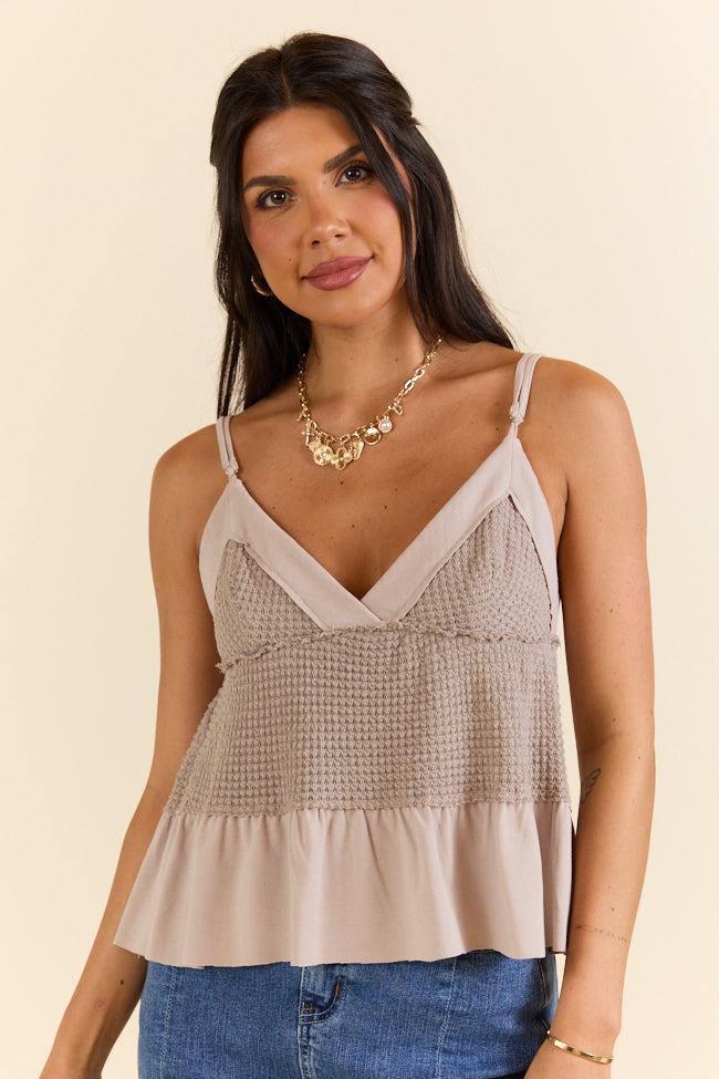 Plain and Simple Tan Knit Tank FINAL SALE - Image 5