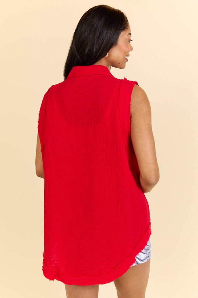 Every Moment Matters Red Gauze Tank FINAL SALE - Image 6