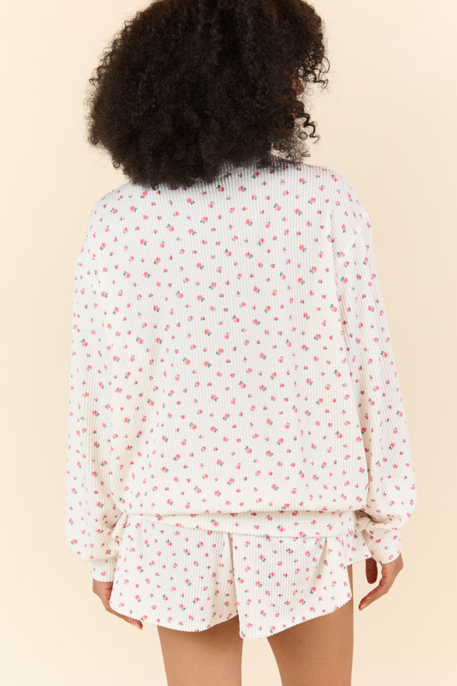 Just Focus Ivory Florette Long Sleeve Shirt FINAL SALE - Image 5