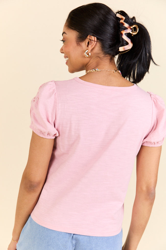Somewhere Sunny Pink Knit Bubble Sleeve Top FINAL SALE - Image 5