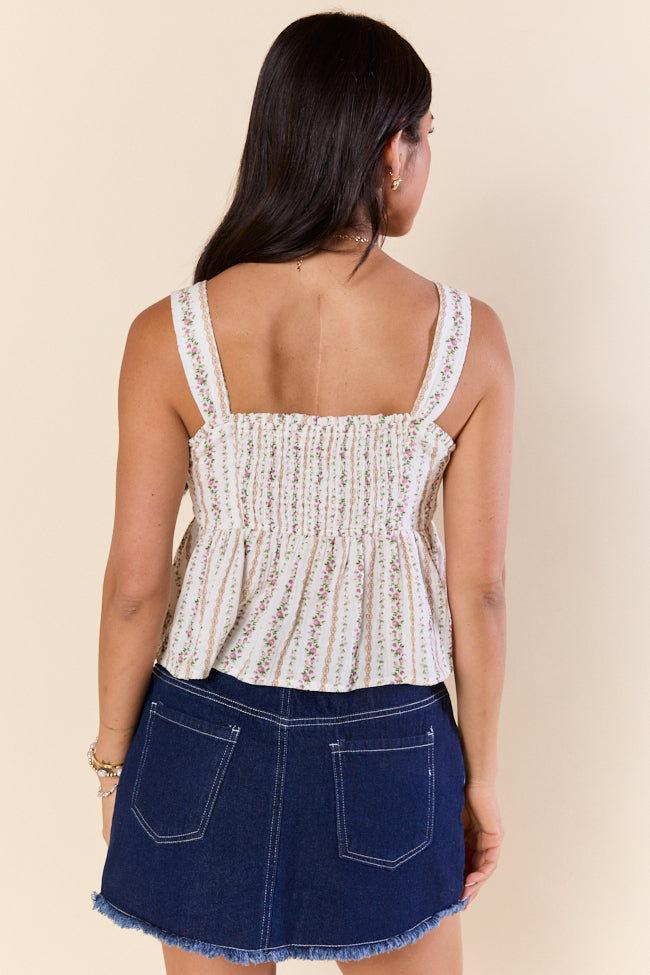 Floral Daydream Ivory Floral Woven Tank FINAL SALE - Image 6