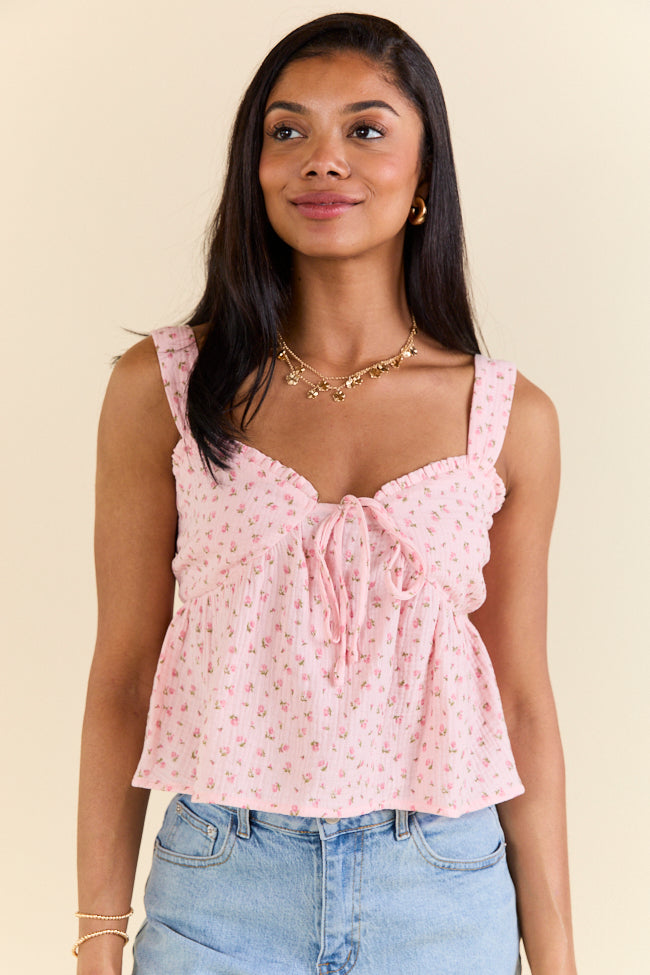 Floral Daydream Pink Floral Woven Tank FINAL SALE - Image 5