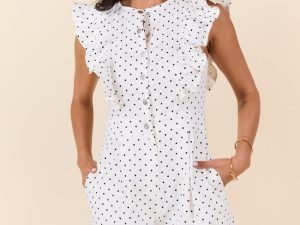 Dot The I Polka Dot Romper FINAL SALE